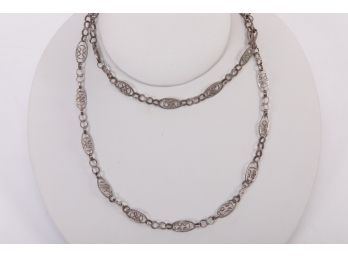 Sterling Silver Ladies Filigree Necklace