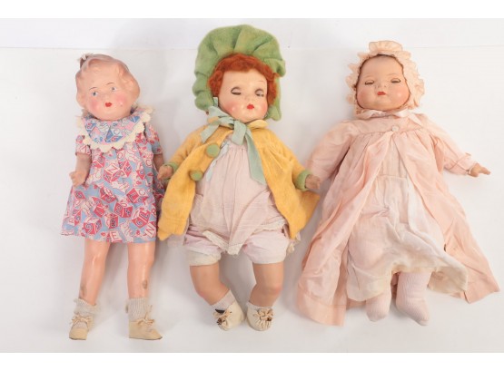 Grouping Mid Century 19' Dolls See Description