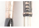 2 Early 1900 Umbrellas 1 Stearling With Mother Of Pearl Handle 1 800 Silver With Gold Plate Handle