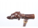 Late 1800 Early 1900 Hand Carved Dog Handle Cane