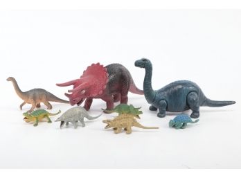 8pc Lot Hard Rubber Dinosaurs