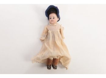 11' 1800 Bisque Head Leather Body Doll