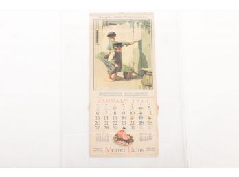 1946 Morell Mark Twain Calendar With Norman Rockwell Illustrations