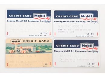 4pc Lot 1959 Mobil Credit Cards