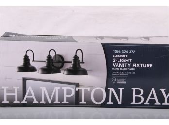Hampton Bay 29 In. Elmcroft 3-Light Matte Black Farmhouse Bathroom Vanity Light
