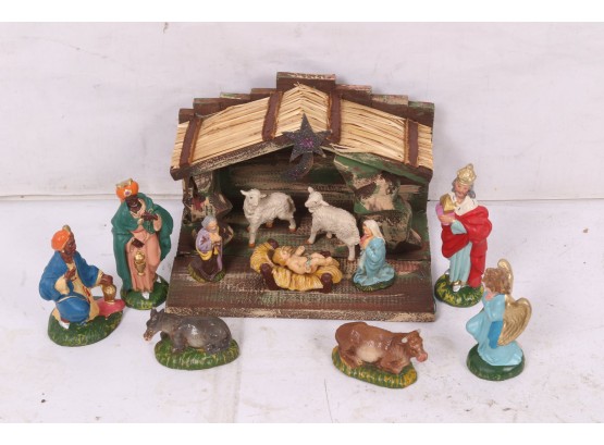 Vintage Hand Painted Nativity Scene Made In Italy