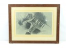 Vintage Signed Hands Playing Piano Charcoal Art Work  Well Done