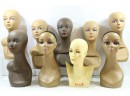 Group Of 9 Mannequin Heads Hard Plastic