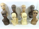Group Of 8 Mannequin Heads Hard Plastic