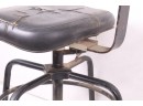Vintage Cushioned Industrial Drafting Chair