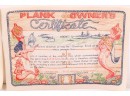 Vintage 1940s Plank Owners Certificates From Military Ships USS Eisner, Golden Dragon, Neptus Rex