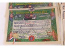 Vintage 1940s Plank Owners Certificates From Military Ships USS Eisner, Golden Dragon, Neptus Rex