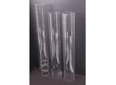 Group Of 3 Glass Cylinders  24' Tall With 1 Holder