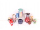 Group Of Vintage Vases Some Marked On Bottom Drip Pottery Etc
