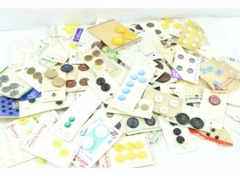 Large Group Of Vintage Buttons All New On Cards