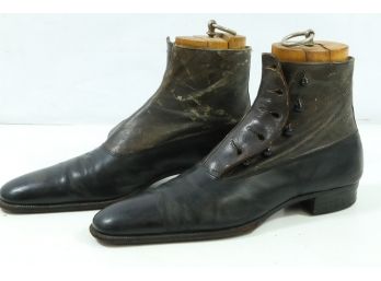 Antique Victorian  Hand Made Leather Mens Shoes