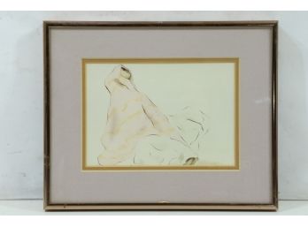 R C Gorman 'Pink Shawl' Matted And Framed Lithograph Art Print Rose Gold Frame