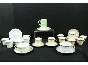 Group Of Vintage Tea Cups And Saucers Rosenthal, Ironstone Etc