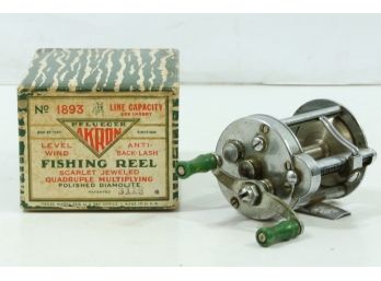 Vintage Pflueger Akron Model 1893 Fishing Reel In Original Box