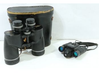 2 Pairs Of Vintage Binoculars Tasco 214 & Meade Capture View Camera