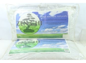 2 ZEN CHI Buckwheat Pillow- Organic King Size (20'X36') W Natural Cooling