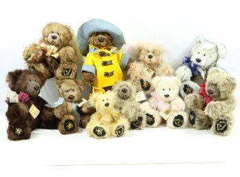 Nice Collection Of 10 Treadle Bears Of Vermont Teddy Bears New