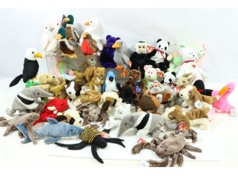 Large Group Of 48 Un-Searched Beanie Babies Rare?