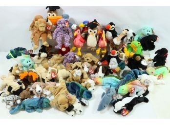 Large Group Of 50 Un-Searched Beanie Babies Rare?4