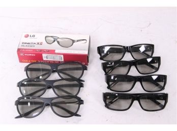 8 Pairs Of 3D Cinema Glasses For 3D TVs LG & Vizio