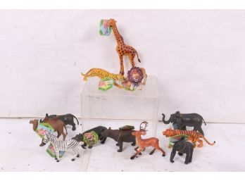 Group Of Hard Plastic Animal Toys