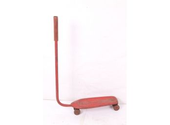 Vintage Metal Skateboard With Handle 1950s