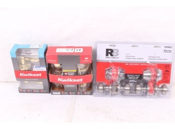 Group Of 3 Doorknob Sets Includes Kwikset &  Reliabilt