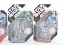 Lot Of 4 Star Wars Figures With Coins Sealed Clone Trooper Concept Stormtrooper Marine Imperial Stormtrooper