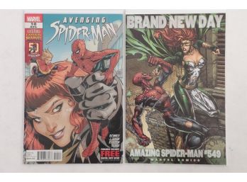 Lot Of 2 Spiderman Comic Books Amazing Spiderman 549 And Avenging Spiderman 10