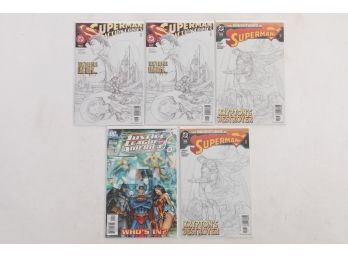 Lot Of 5 Dc Comic Books 2 Action 812 Sketch Covers 2 Superman 625 Sketch Covers JLA #0