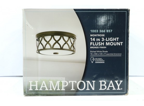 Hampton Bay Montrose 14 In. 3-Light Bronze Flush Mount 23987