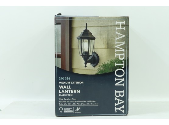 Hampton Bay 1-Light Black Dusk-to-Dawn Outdoor Wall Lantern Sconce