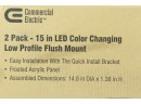 Commercial Electic 15 In. Brushed Nickel 5-CCT LED Flush Mount Ceiling Light 2PK