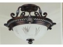 Bercello Estates Volterra Bronze Flushmount Ceiling Mount Light Fixture Lamp