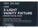 Cade 3-Light 20.25 In. Brushed Nickel Transitional Bathroom Vanity Light New