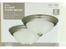 Commercial Electric 13' 2 Pack Brushed Nickel Light Fixture 701 704 Frosted Glass
