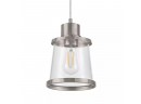 2 Hampton Bay Rigby 1-Light Brushed Nickel Mini Pendant, Farmhouse Hanging Light