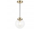 Merra 1-Light Brass Spherical Pendant Light With Globe Glass Shade