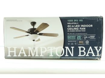 Hampton Bay Wellston II 44 In. Indoor LED Bronze Dry Rated Downrod Ceiling Fan