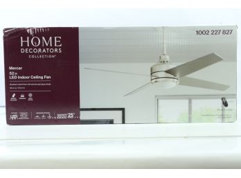 Home Decorators Mercer 52 In. LED Indoor Brushed Nickel Ceiling Fan W/ Remote