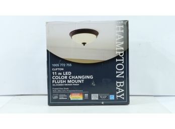 Hampton Bay Clifton 11 In. Oil Rubbed Bronze Selectable LED Flush Mount