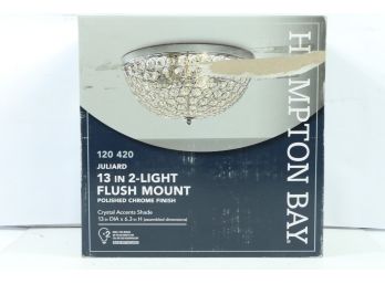 Hampton Bay Juliard 120 420 13 2 Light Flush Mount Polished Chrome Crystal