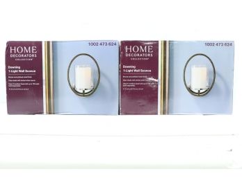 2 Home Decorators Collection Downing Polished Nickel/ Bronze Wall Sconces New