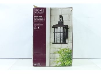 Home Decorators Summit Ridge Zinc Outdoor LED Dusk-to-Dawn Wall Lantern Sconce