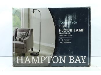 Hampton Bay 62 .5 In. Black Cline Floor Lamp With Clear Glass Shade New